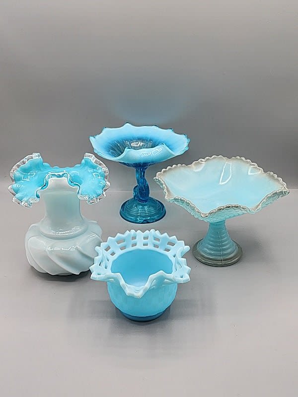 Lot 161: Vintage Blue Glass Grouping