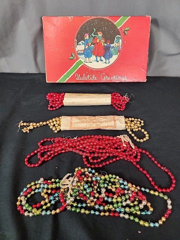 Lot 214: 4 Strands of Vintage Glass Bead Chain Garland Decoration