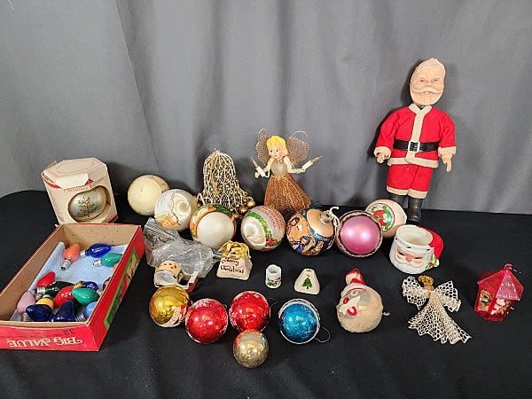 Lot 215: Vintage Christmas Lot-Ornaments and More
