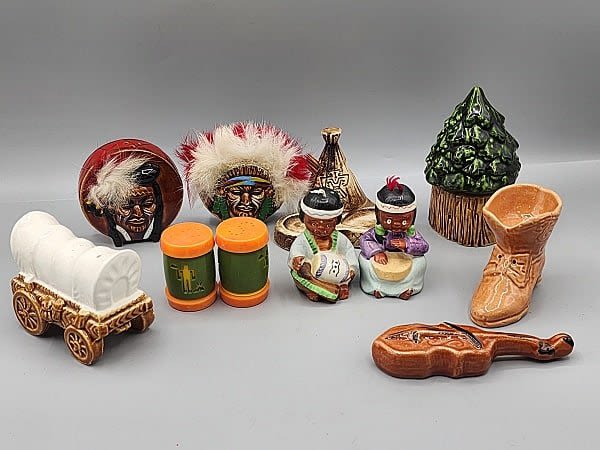 Lot 224: Vintage Salt and Pepper Shakers-Native AM, Western