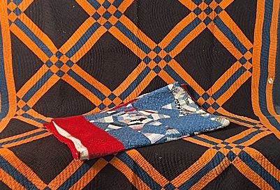 Lot 185: 2 Antique Quilts - One Patch & Spider Wed Star with Feedsacks