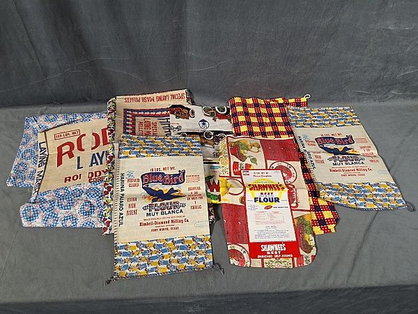 Lot 203: 8 Vintage Labeled Feed/Flour sacks