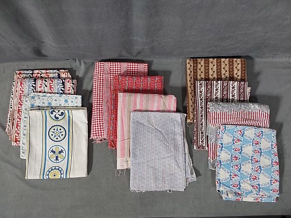 Lot 206: 13 Vintage Feedsacks -Stripes