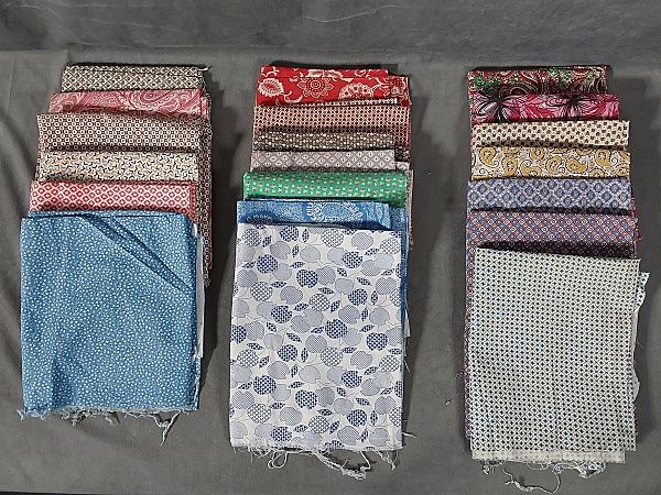 Lot 215: 20 Vintage Feedsacks-Patterns and Paisleys