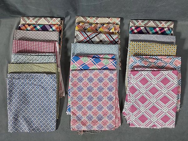 Lot 217: 19 Vintage Feedsacks-Patterns and Paisleys