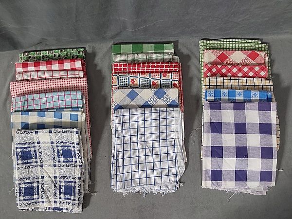 Lot 222: 19 Vintage Feedsacks-Checks and Gingham
