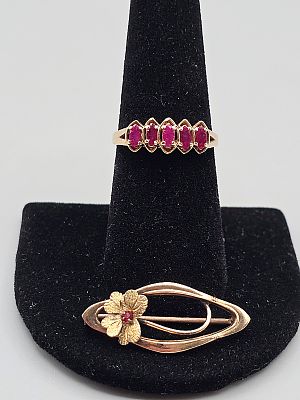 Vintage 10K and Ruby Ring and More. The lot includes a vintage 10K ring and a turn of the