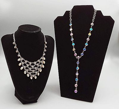 Pair of Vintage and Modern Sterling Necklaces. The lot includes a vintage and modern sterling