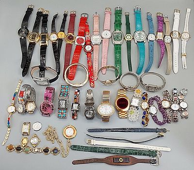 40 Quartz Watches. A grouping of 40 quartz driven watches that include Paul Sebastian, Suzanne
