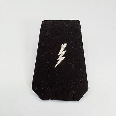 14K Lightning Bolt Pendant. A marked 14K yellow-gold 1.25" tall lightning bolt pendant (Weight