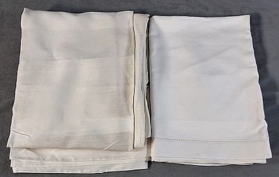 2 Vintage Linen Tablecloths. There is a vintage linen tablecloth which is 67"x68" and it is 