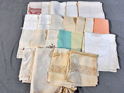 Collection of Vintage Linen Towels and More. There are 22 pieces of vintage linen towels and 