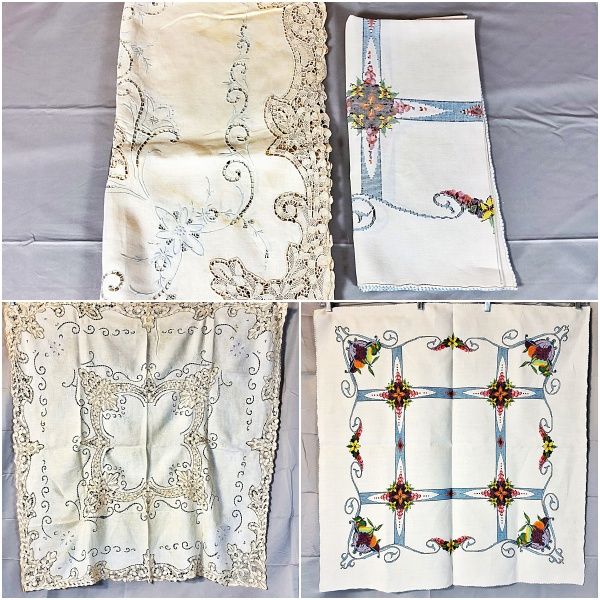 Lot 264: 2 Vintage Tablecloths with Scrolls