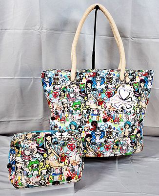 Tokidoki Tote and Pouch. Included is a Tokidoki beach club tote bag and a pouch. The Tokidoki 