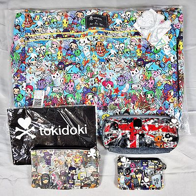 5 Tokidoki Pouches and Bags. There are 5 Tokidoki pouches and bags included with two still in 