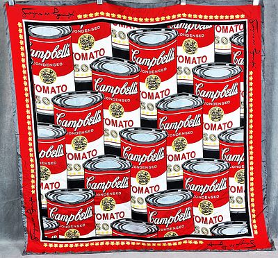 Andy Warhol Silk Scarf. This is an Andy Warhol silk scarf which features a repeating design of 