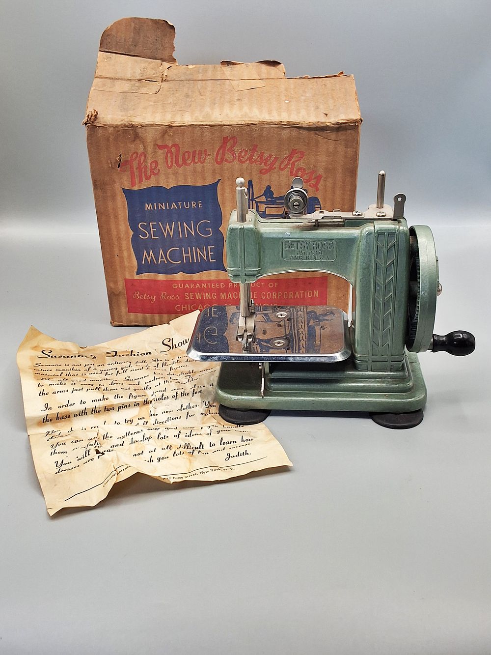 Lot 233: Vintage Toy Sewing Machine - The New Betsy Ross Miniature Sewing Machine
