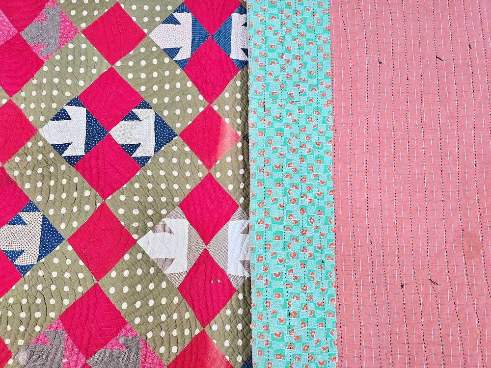 Lot 151: 2 Texas Quilts - Antique T and Vintage Lion Feedsack