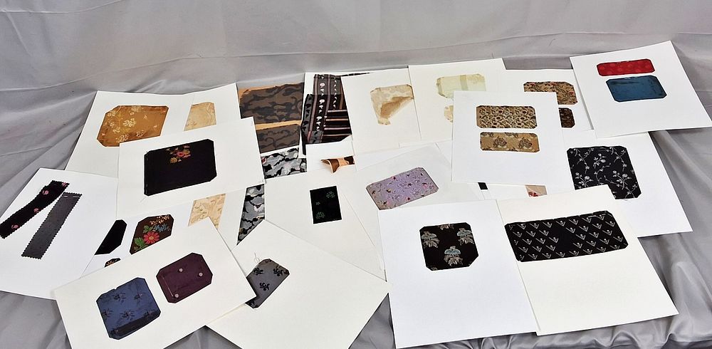 Lot 214: Mounted Victorian Jacquard Swatches