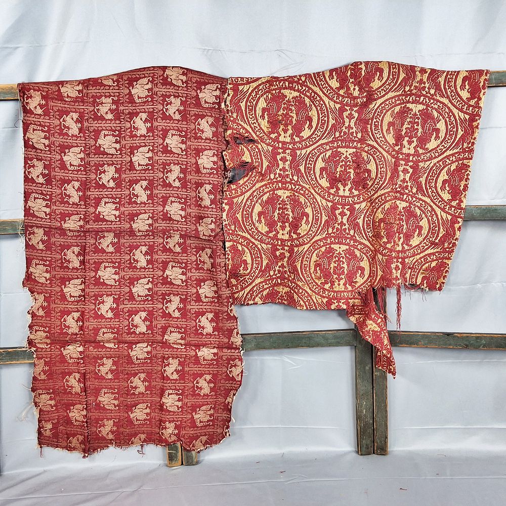 Lot 215: 2 Red Woven Fragments