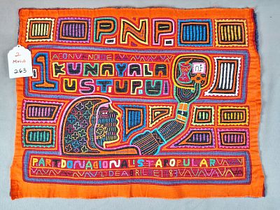 Guna Political Mola Panel Commemorating the First Kunayala Congress. Panama (Guna Yala), circa 