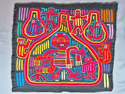 Guna Mola Panel Depicting Topo Gigio with Television Imagery. Panama (Guna Yala), circa 1970s15 