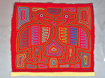 Guna Mola Panel with Paired Birds. Panama (Guna Yala), circa 1970s16 &times; 18 inchesA masterwork 