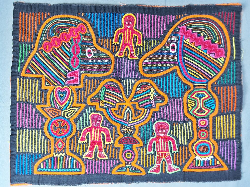 Lot 195: Guna Mola Panel Spirit Figures