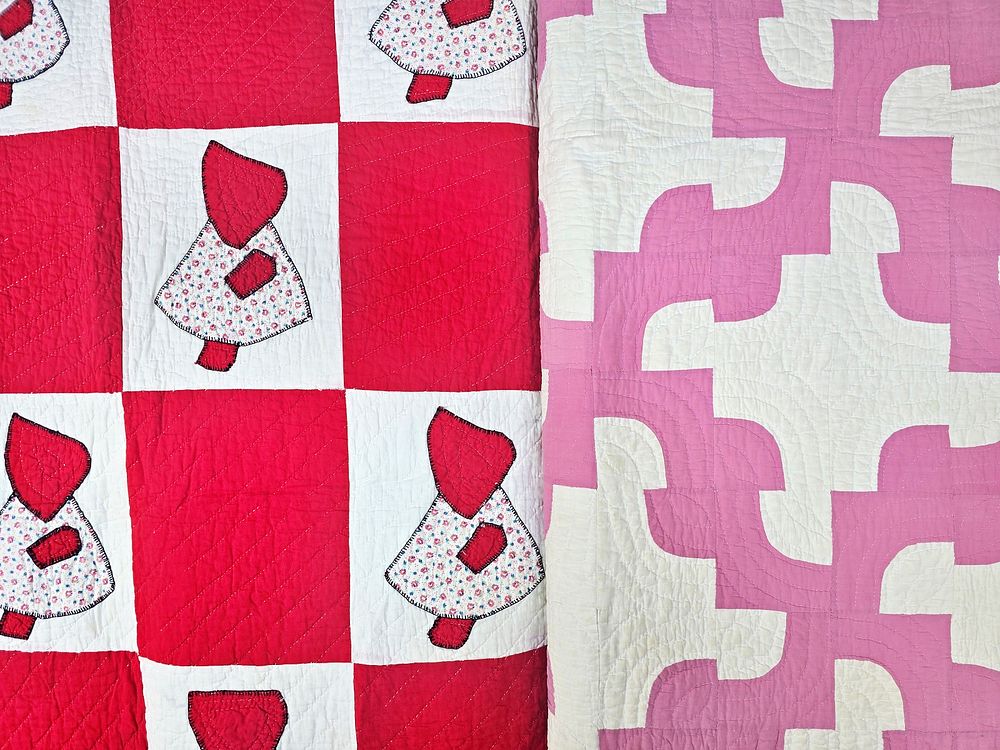 Lot 151: 2 Vintage c1940 Quilts - SBS, Drunkards Path