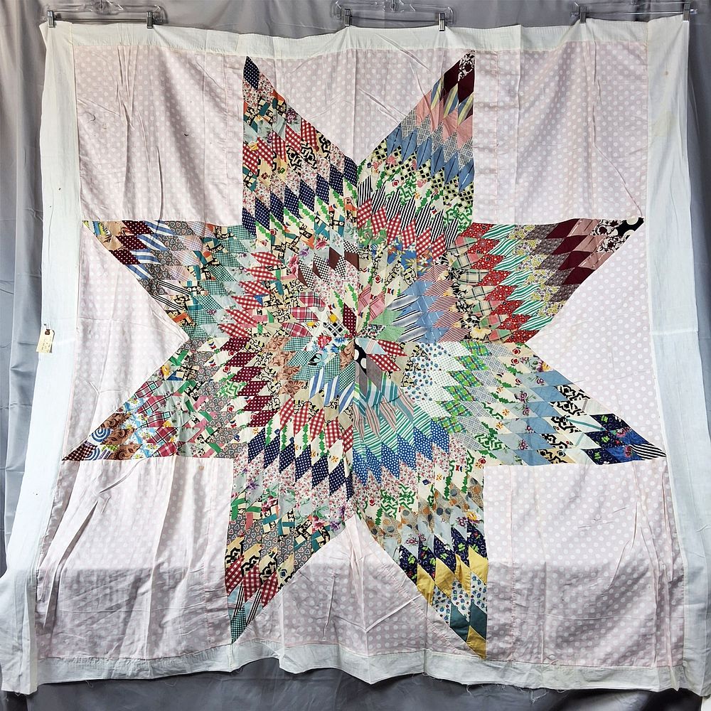 Lot 175: Vintage c1960 Star of Bethlehem Quilt Top