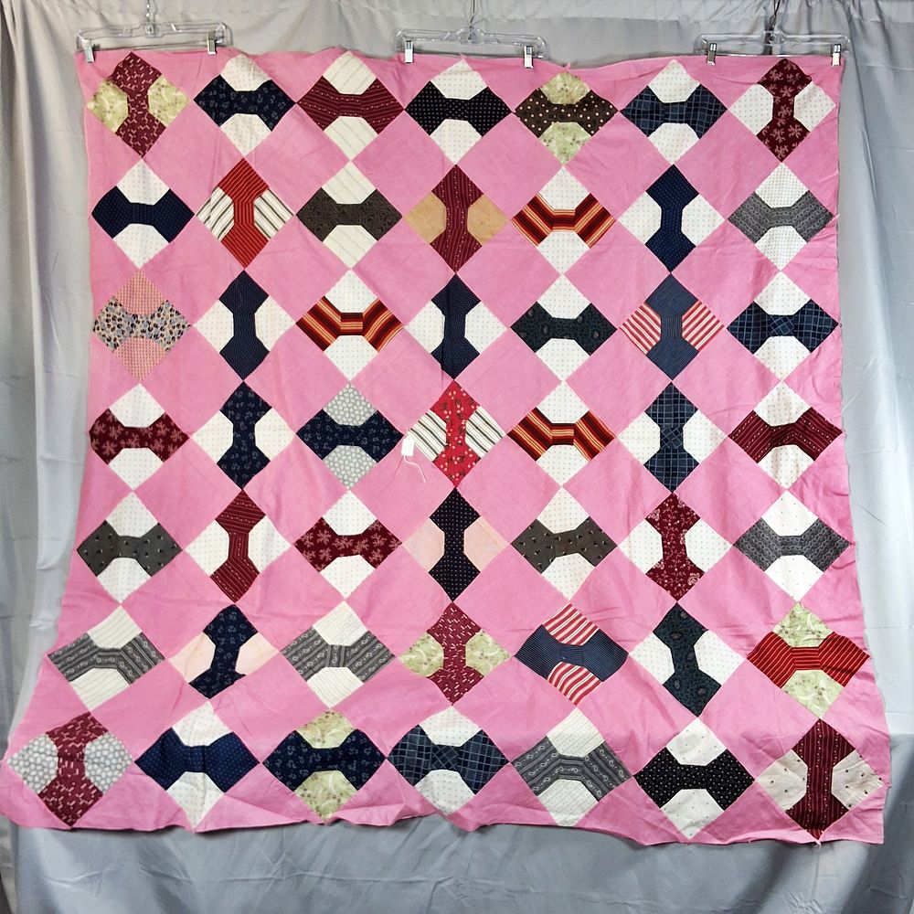 Lot 187: Antique c1890 Bowtie Quilt Top