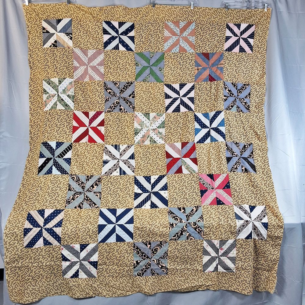 Lot 191: Antique c1900 King's Cross Quilt Top