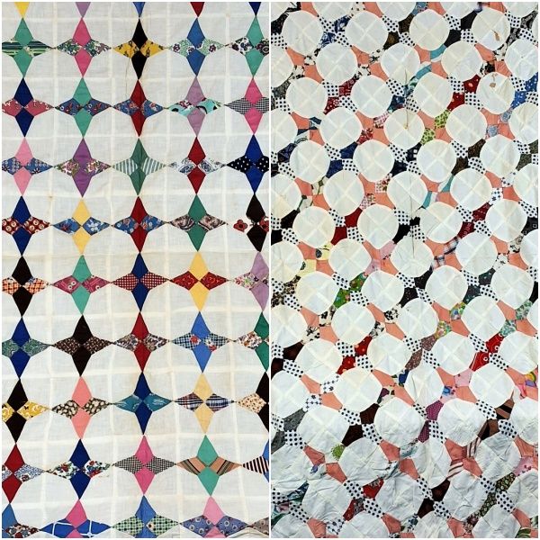 Lot 194: 2 Vintage c1950 Hummingbird Quilt Tops