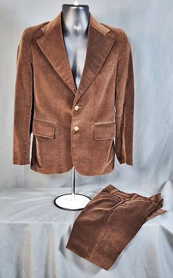 Vintage c1960s Brown Complete Suit. Brown velvet suit that was tailored expressly for the Wyatt 