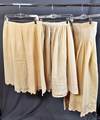 Vintage Mid 20th Century Wool Petticoats. There are 3 vintage wool petticoats with embroidery 