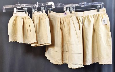 Antique Children's Wool Petticoats. There are 4 vintage wool petticoats for children with two 