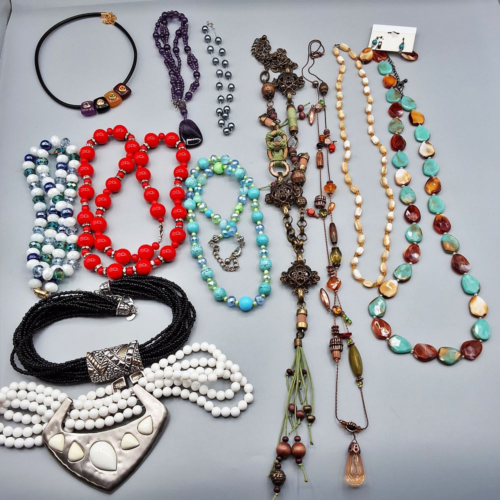 Lot 163: 12 Beaded and Stone Necklaces - Joan Rivers