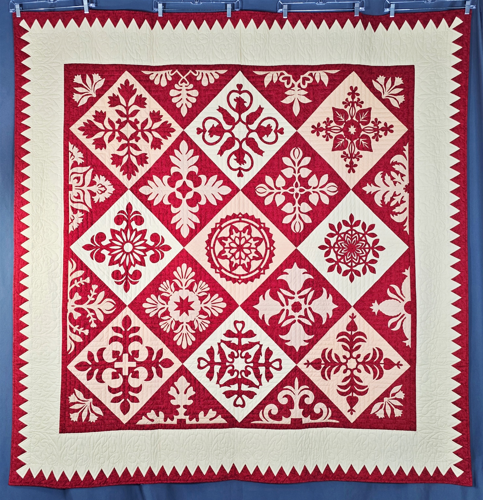 Cranberry Arabesque Quilt by Frances Abell Brand