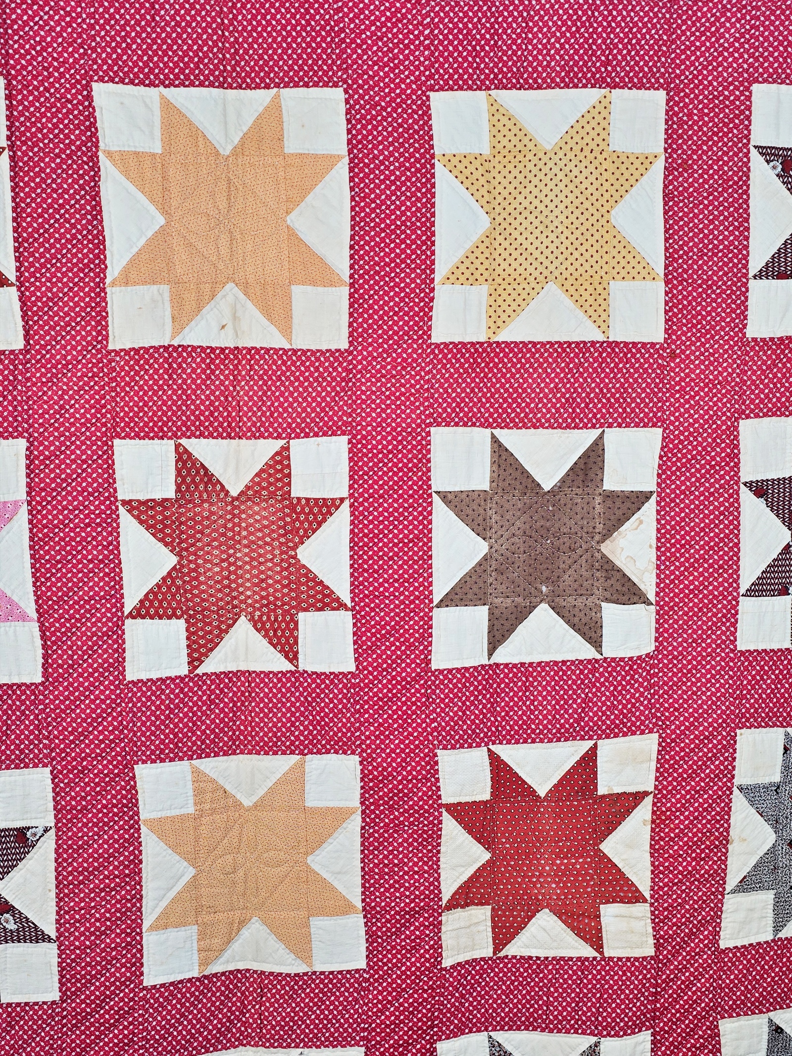 c1900 Ohio Star Quilted by Frances Abell Brand