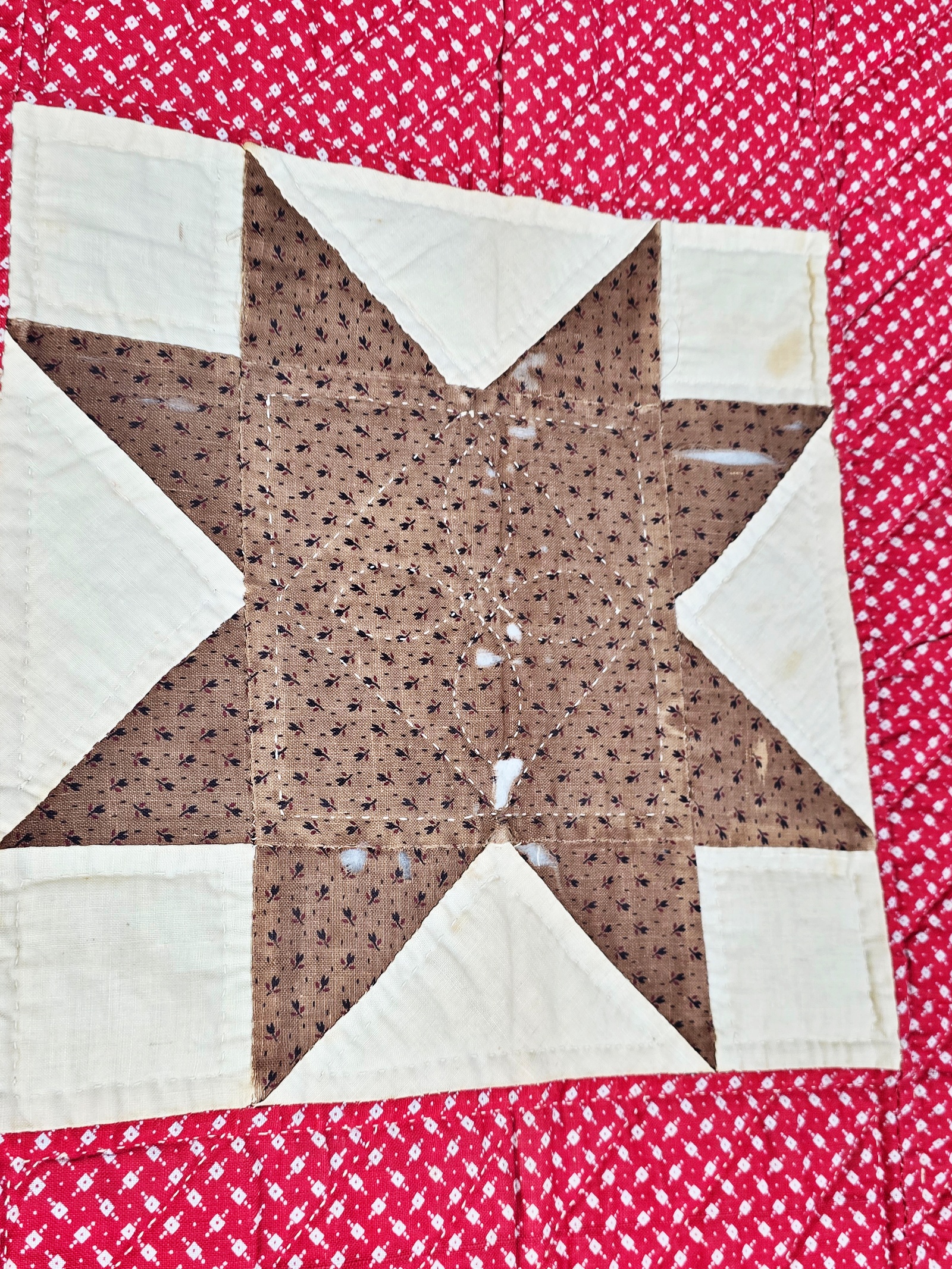 c1900 Ohio Star Quilted by Frances Abell Brand