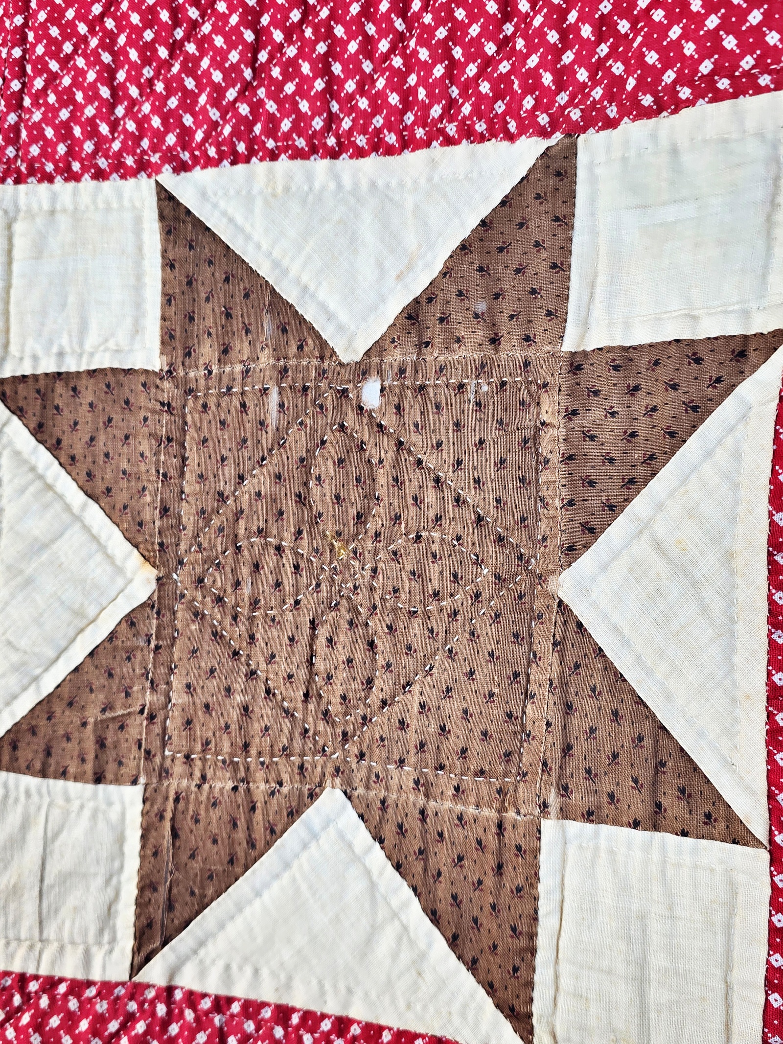 c1900 Ohio Star Quilted by Frances Abell Brand
