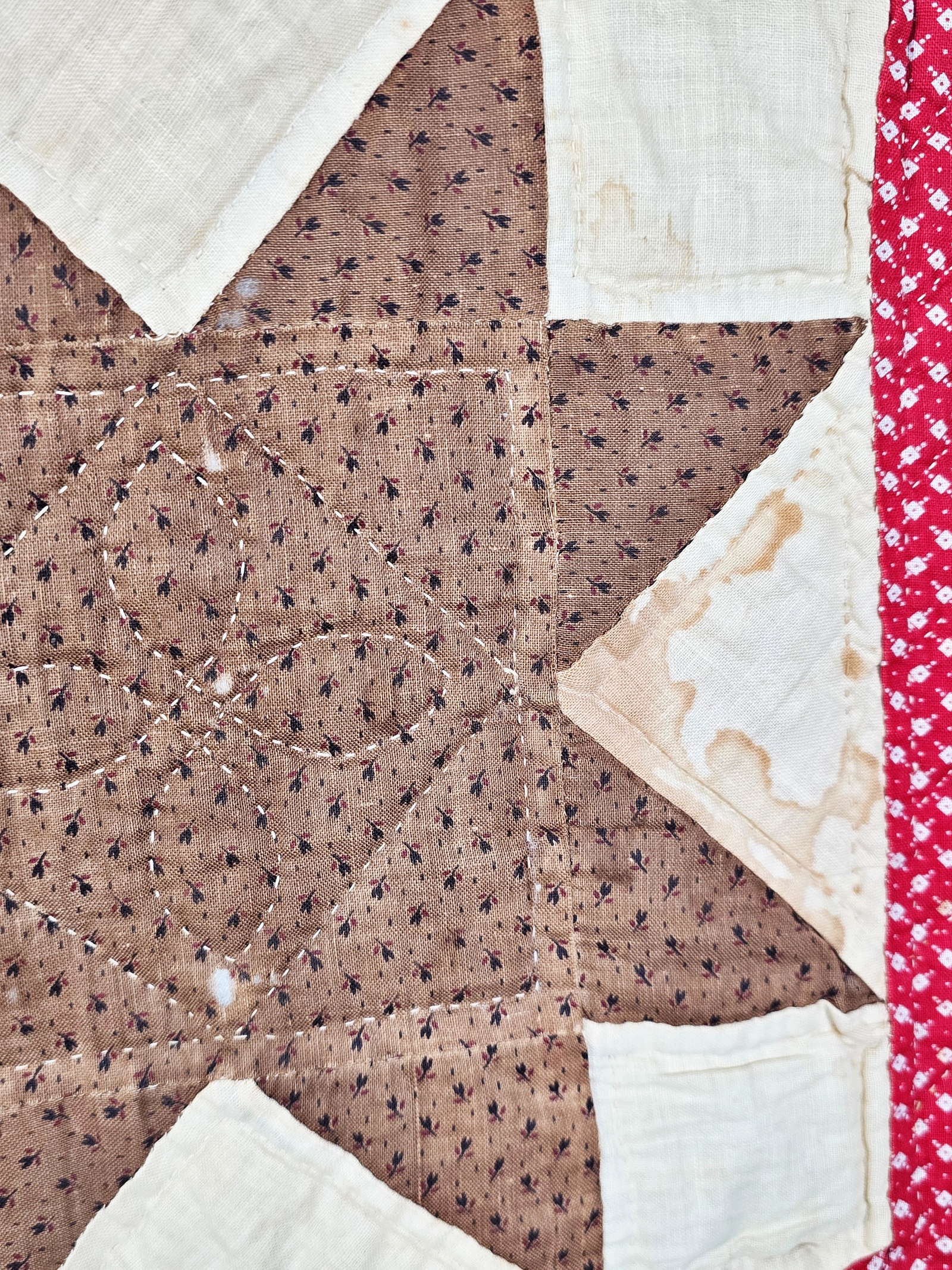 c1900 Ohio Star Quilted by Frances Abell Brand
