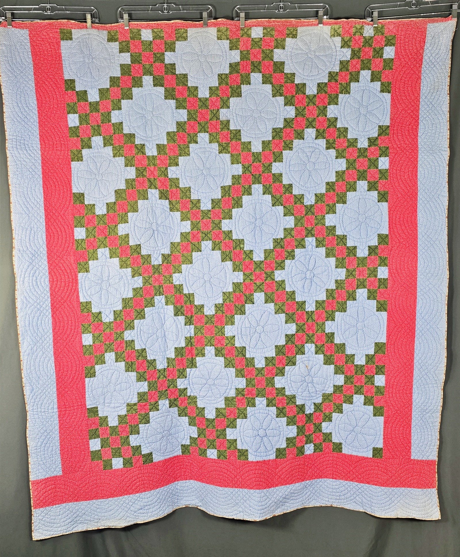 Antique 1880 Double Irish Chain Quilt