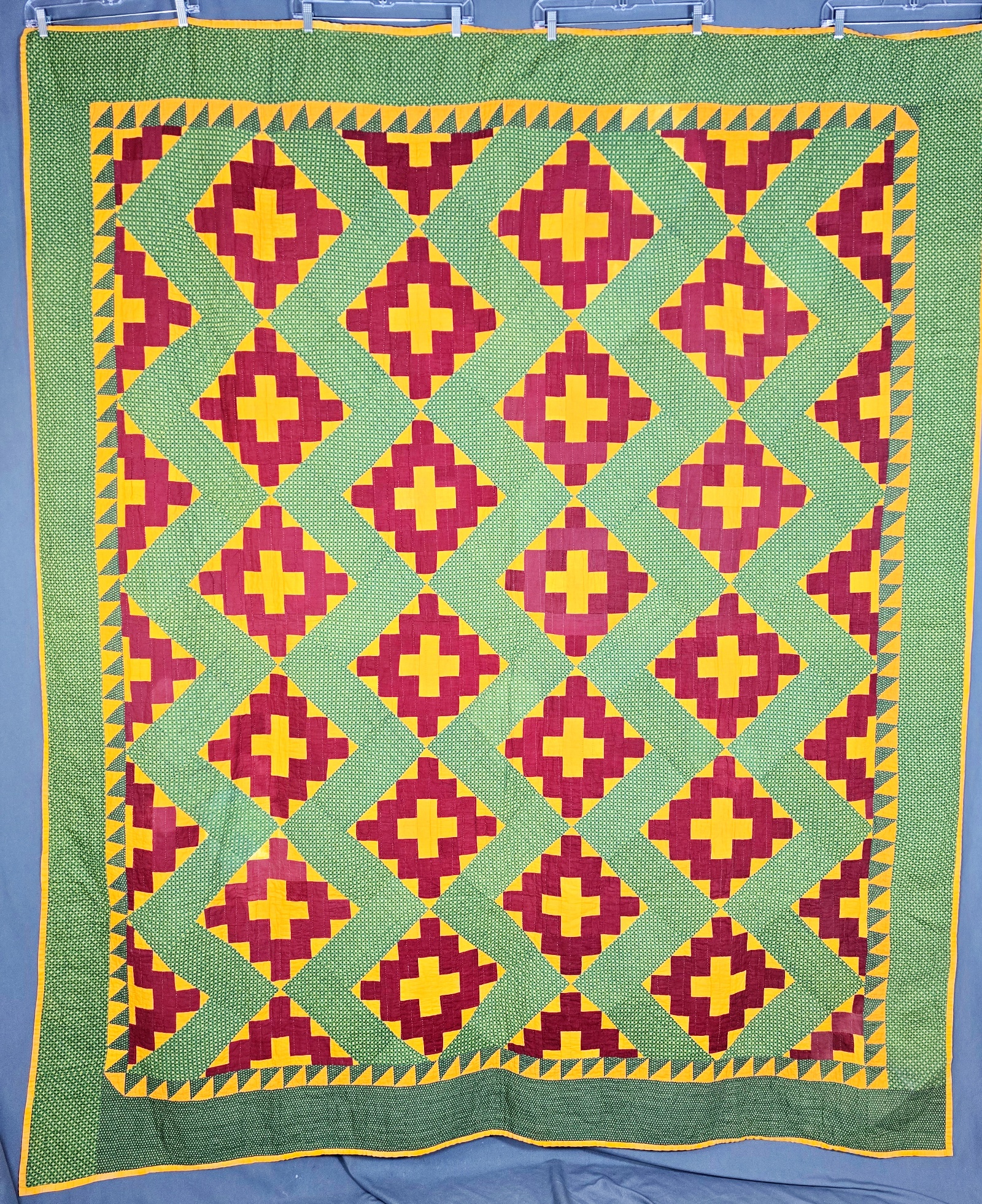 Antique c1870 Album Block Quilt