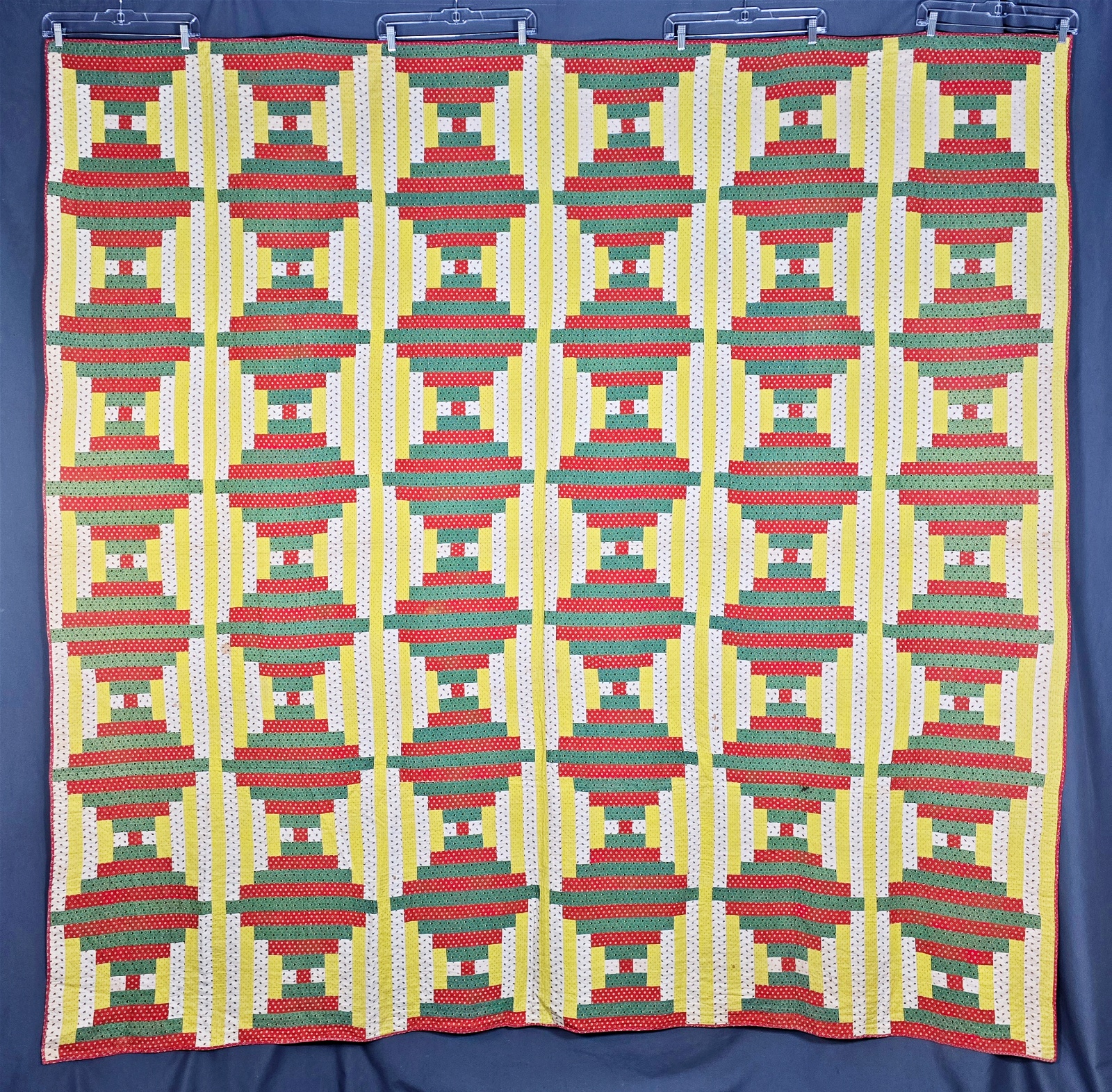 Antique c1870 Court House Steps Quilt