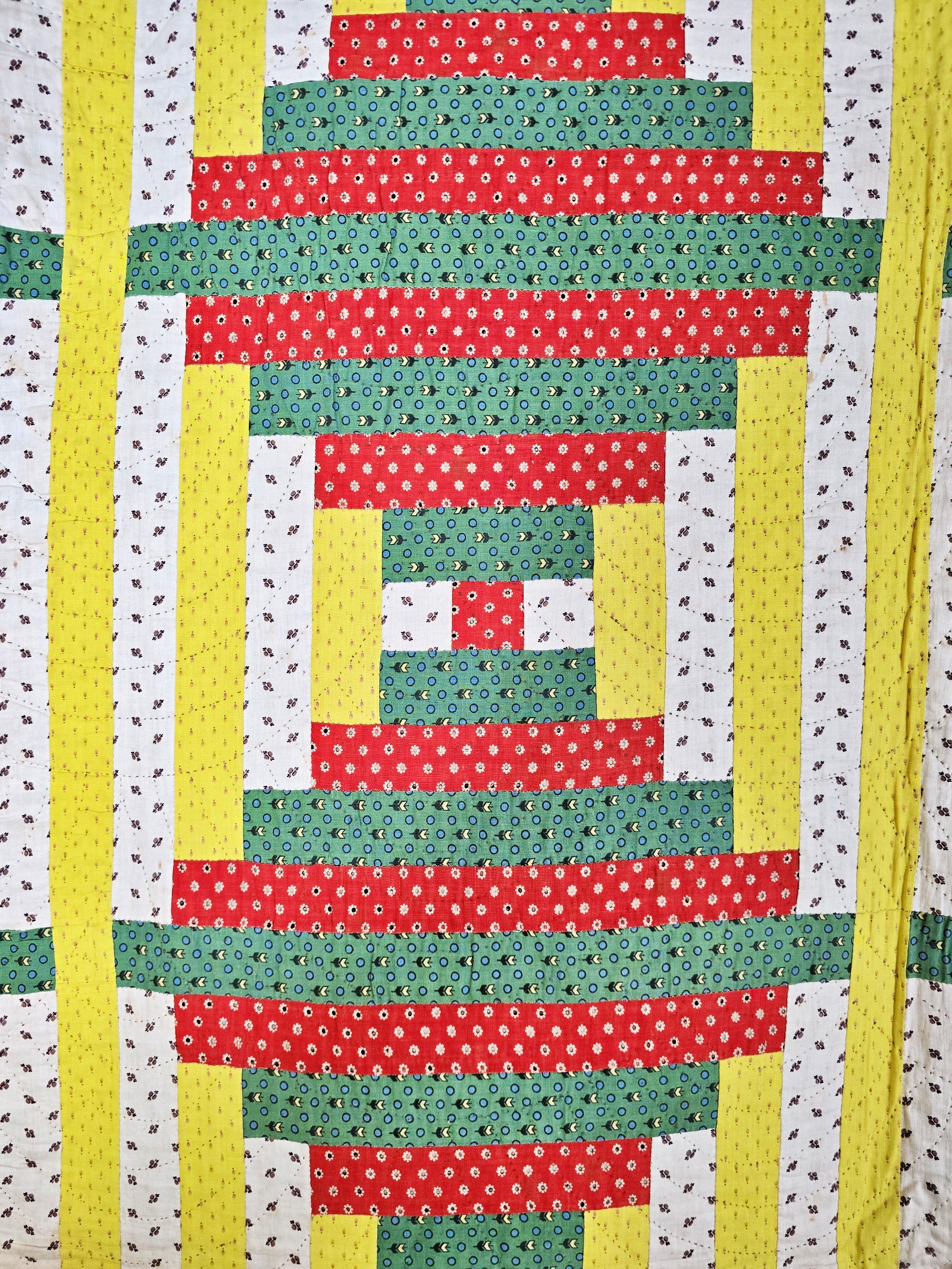Antique c1870 Court House Steps Quilt
