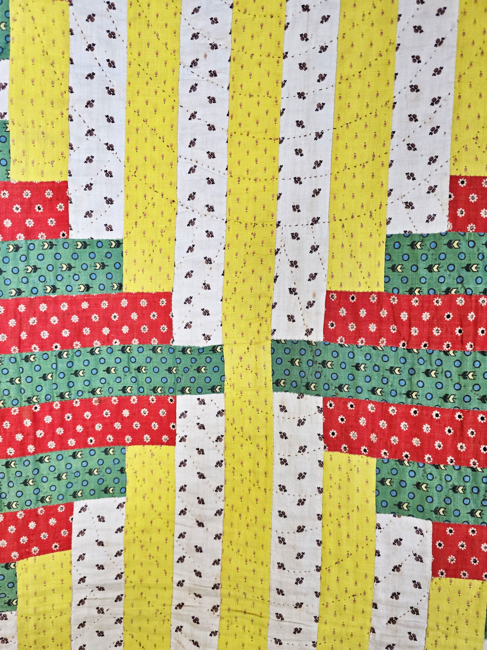 Antique c1870 Court House Steps Quilt