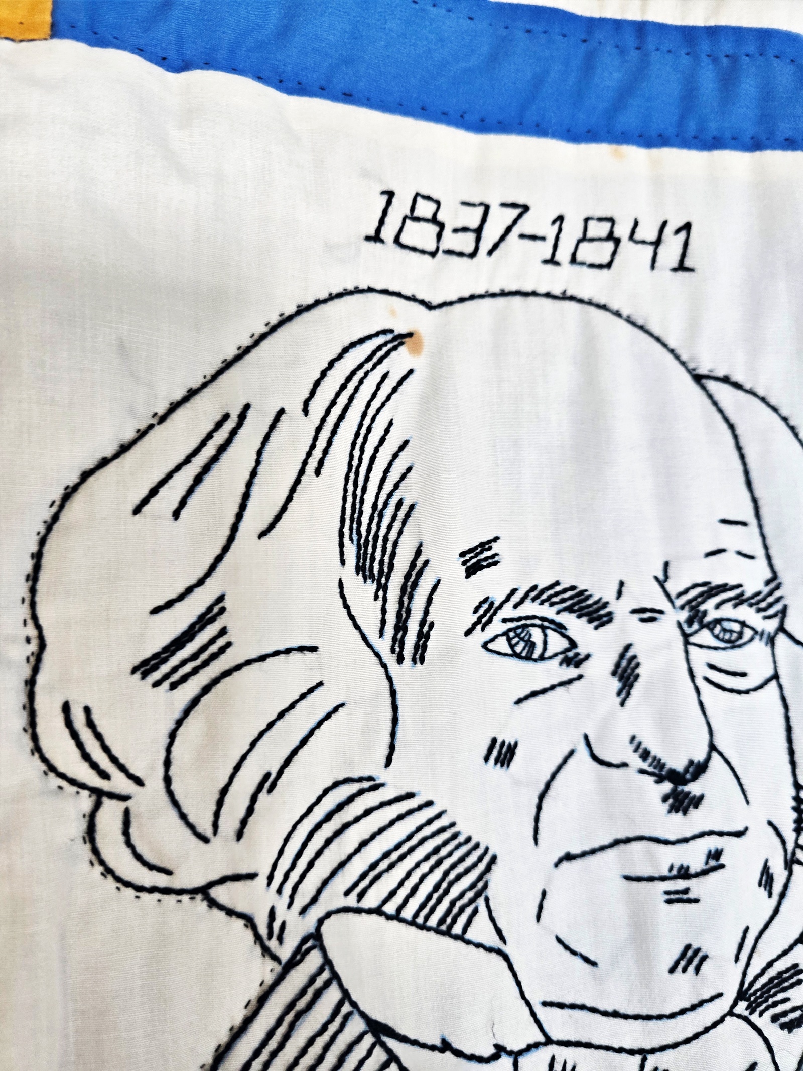 Vintage 1980 Presidents Embroidered Quilt
