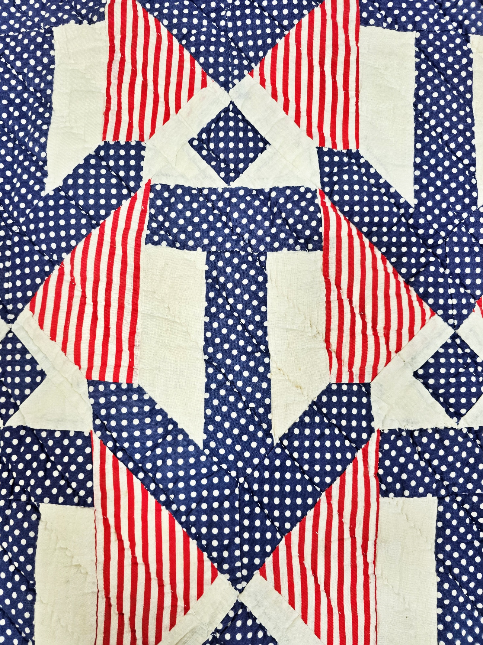 Vintage c1940 Patriotic Anchors Aweigh Quilt