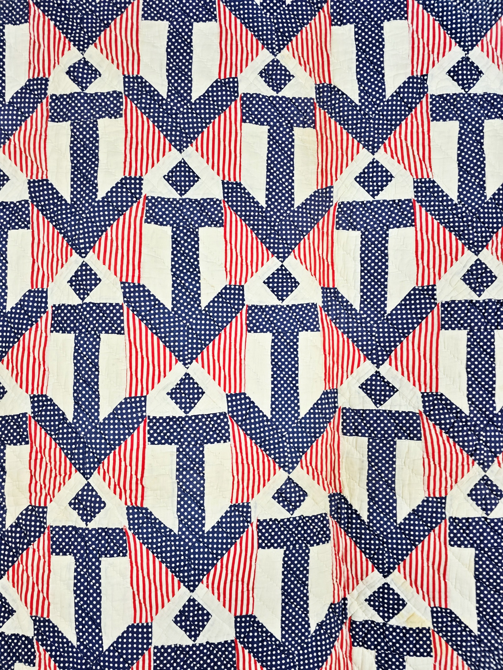 Vintage c1940 Patriotic Anchors Aweigh Quilt